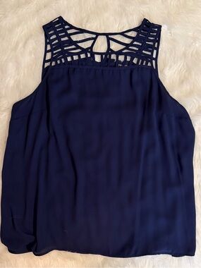 torrid Navy Lattice Yoke Sleeveless Camisole